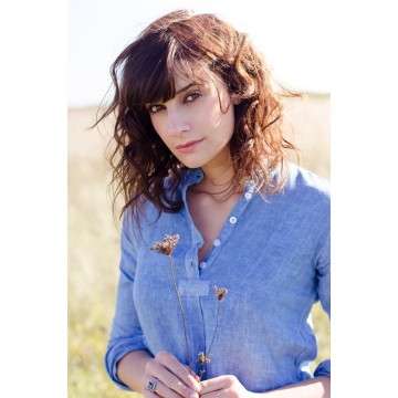Chemise femme unie Bleu de Lectoure 100% lin Chemise femme unie Bleu de Lectoure 100% lin