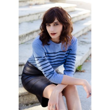 Marinière femme manches 3/4 Bleu de Lectoure 100% coton Marinière femme manches 3/4 Bleu de Lectoure 100% coton