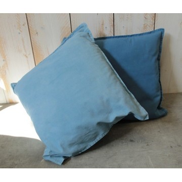 Housse de coussin unie 50x50 Bleu de Lectoure Housse de coussin unie 50x50 Bleu de Lectoure