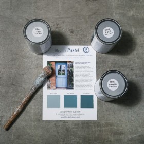 Peinture bleu moyen, 100% naturelle, à base de pigment de pastel