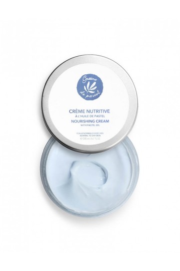 Crème nutritive pour le visage et le corps contenant de l'huile de pastel et 96% d'ingrédients naturels