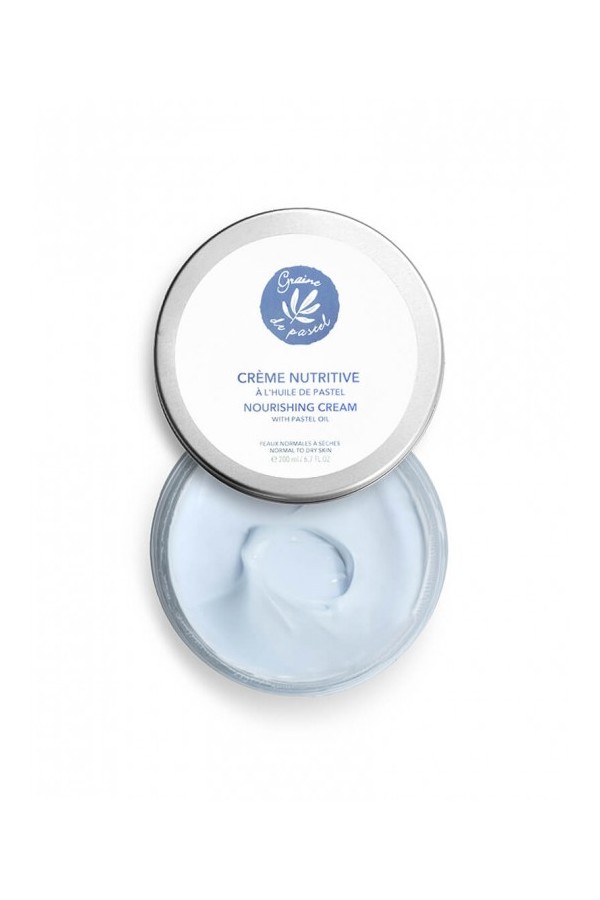 Nutritional cream for the face and body containing pastel oil and 96% natural ingredients